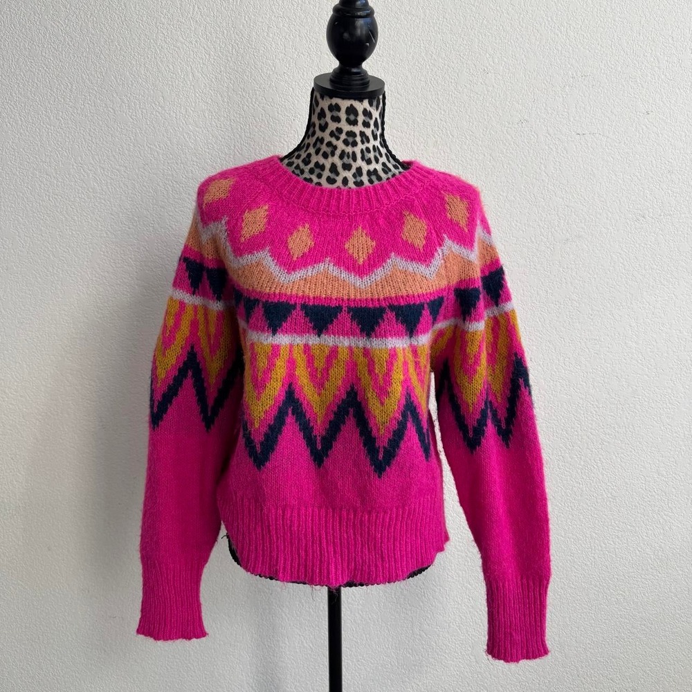 A New Day multicolored geometric patterned sweater women's size L